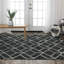 Tapis en laine touffeté à la main à motif géométrique gris-1344170428