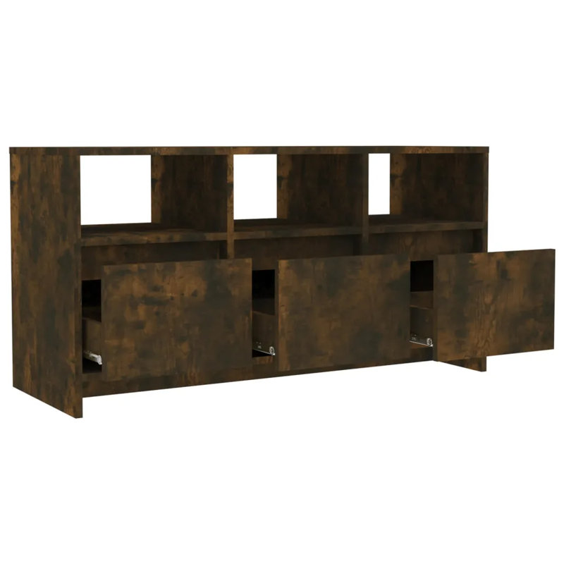 Greysi Unfinished TV Stand, Smoked Oak