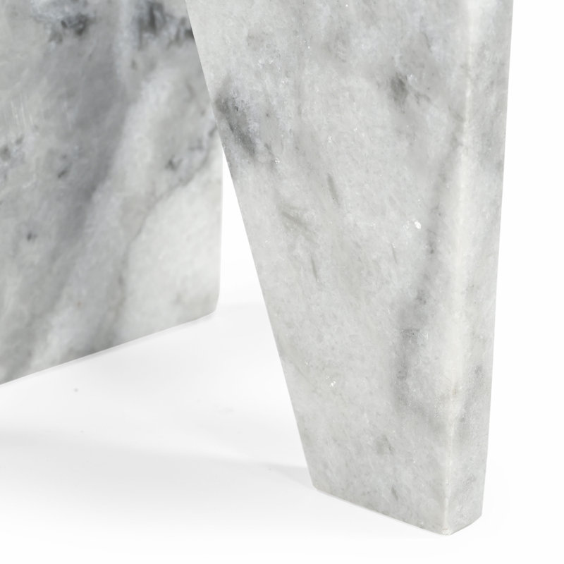Devlin Marble Drink Table, White