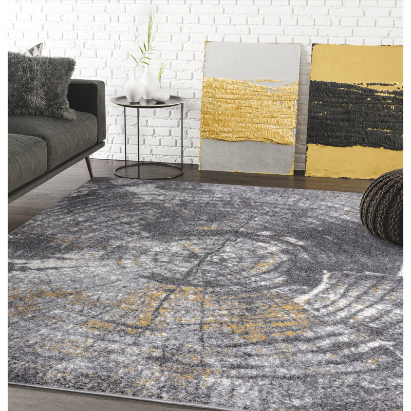 Genebern Abstract Indoor Rug, Rectangle 5'3" x 7'6"
