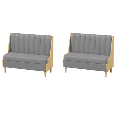 Modern Restaurant Dessert Shop Cafe Bench Faux Leather Upholstered Bench
