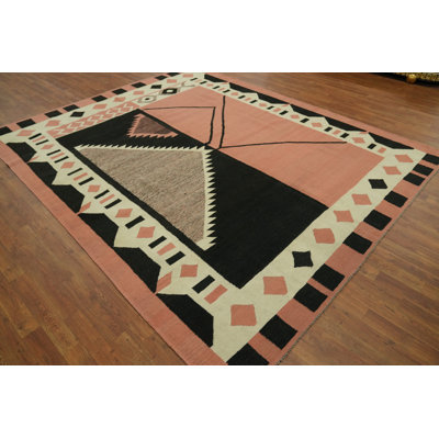 Tapis oriental kilim en laine à tissage plat 8 x 10