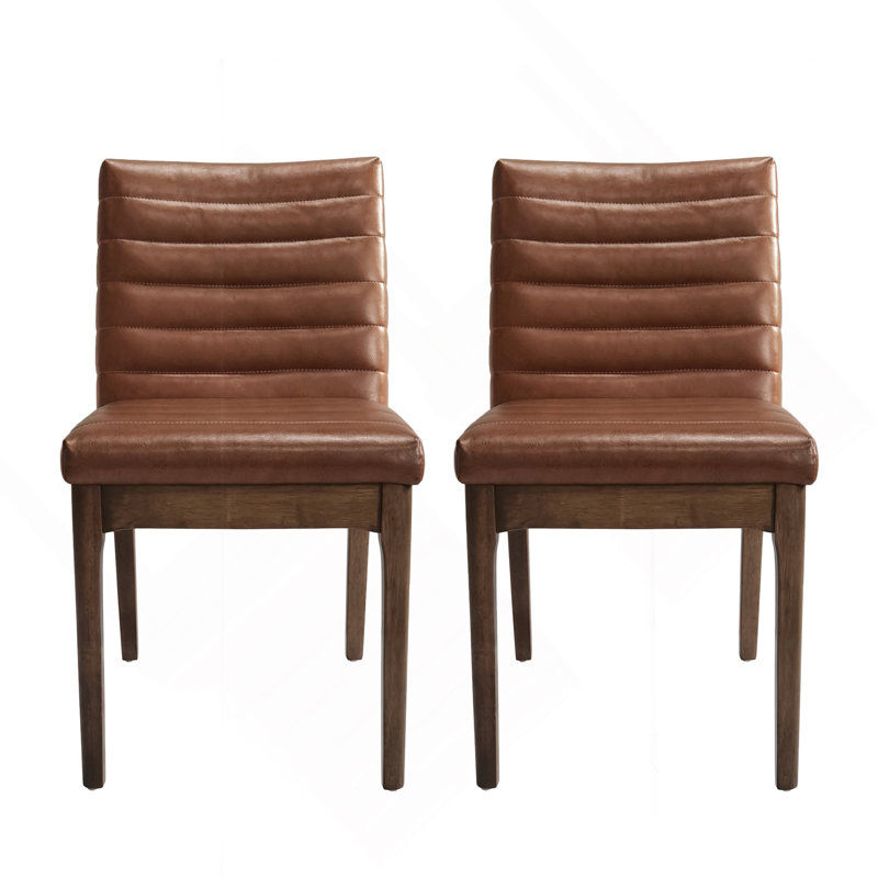 Élégantes chaises de salle à manger rembourrées avec pieds en caoutchouc, ensemble de 2, pour une expérience culinaire sophistiquée
