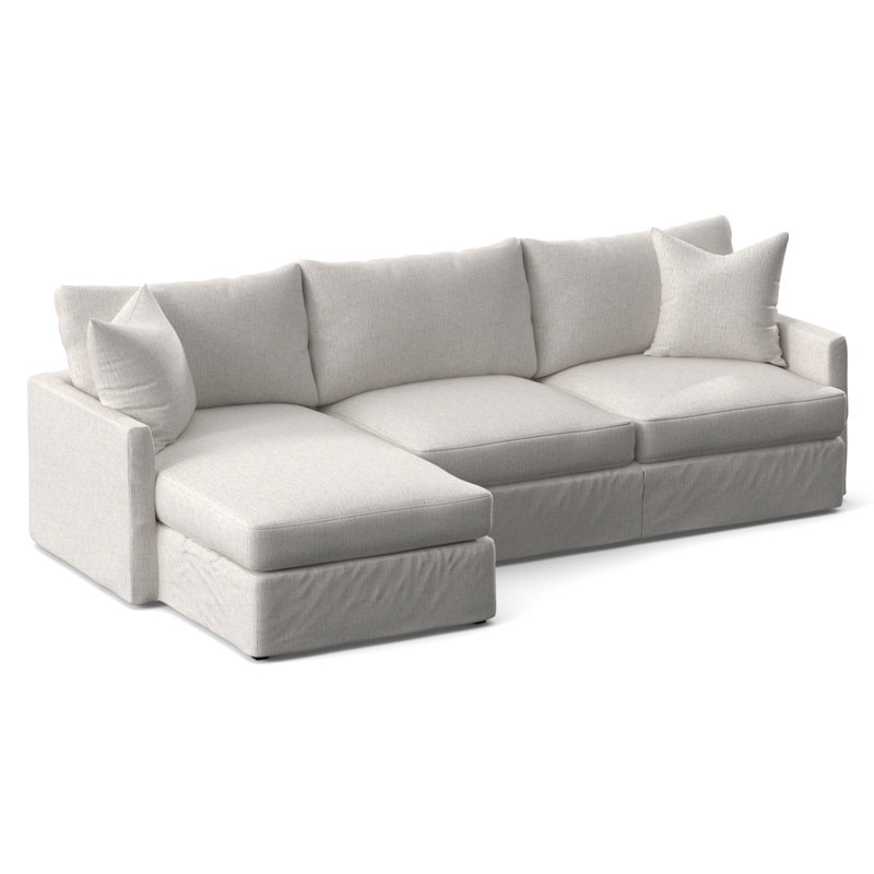 Hartig Upholstered L-Shaped Sectional, Left Hand Facing, Indy Cream Performance