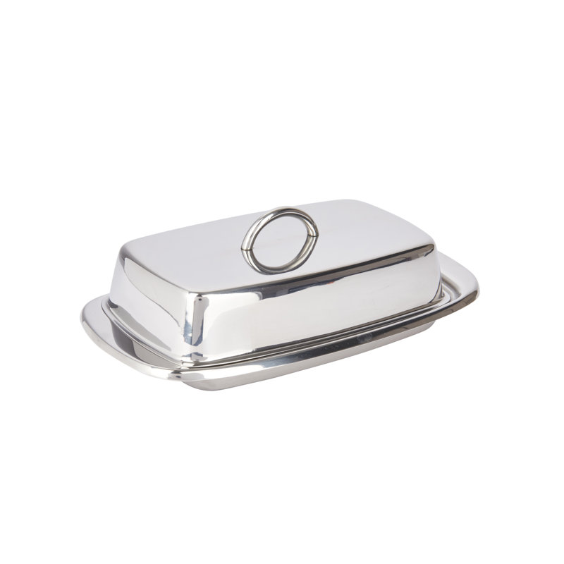 KitchenCraft Stainless Steel Covered Butter Dish