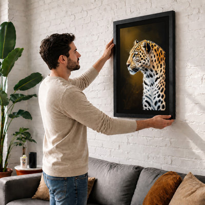 Leopard in Profile Modern - Framed Print