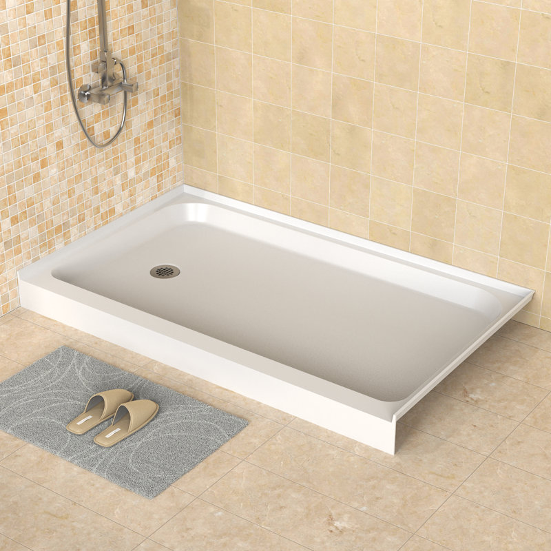 60'' x 36'' Acrylic Shower Base With Left Drain, Glossy and Non-Slip surface, Left