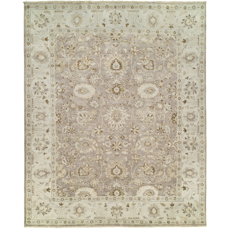 Wool Area Rug in Gray, Rectangle 3' x 5'