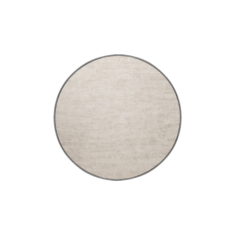 Machine Washable Gray Area Rug, Round 5'