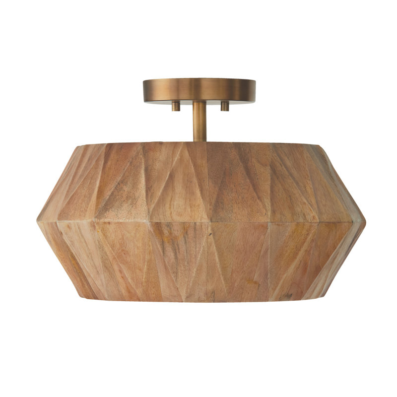 Luminaire suspendu géométrique en bois 1 lumière Nadeau