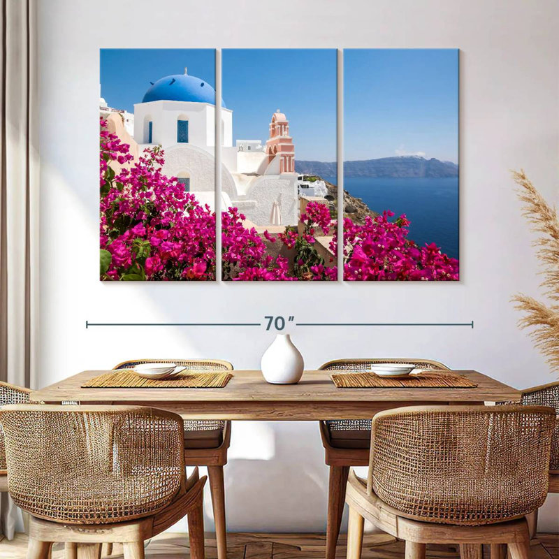 Architecture cycladique de Kavia Santorini, H 42 po x l 65 po