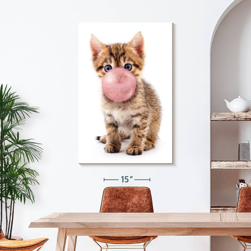 " Bubble Gum Kitten ", 30" H x 45" W x 1.25" D