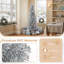 Arbre de Noël artificiel 6 pi avec branches en métal argentées et support en métal pliable