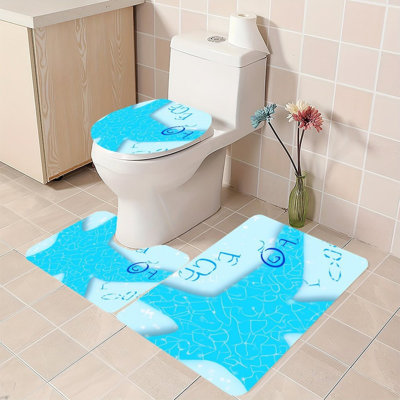 Ensemble de 3 tapis de salle de bain aquarelle