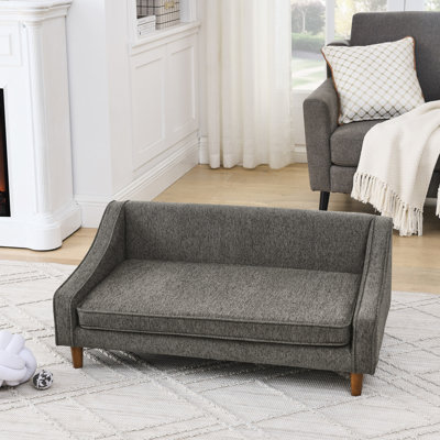 Canapé-lit surélevé durable et confortable avec accoudoirs irréguliers modernes, idéal pour la détente des chiens de taille moyenne et grande