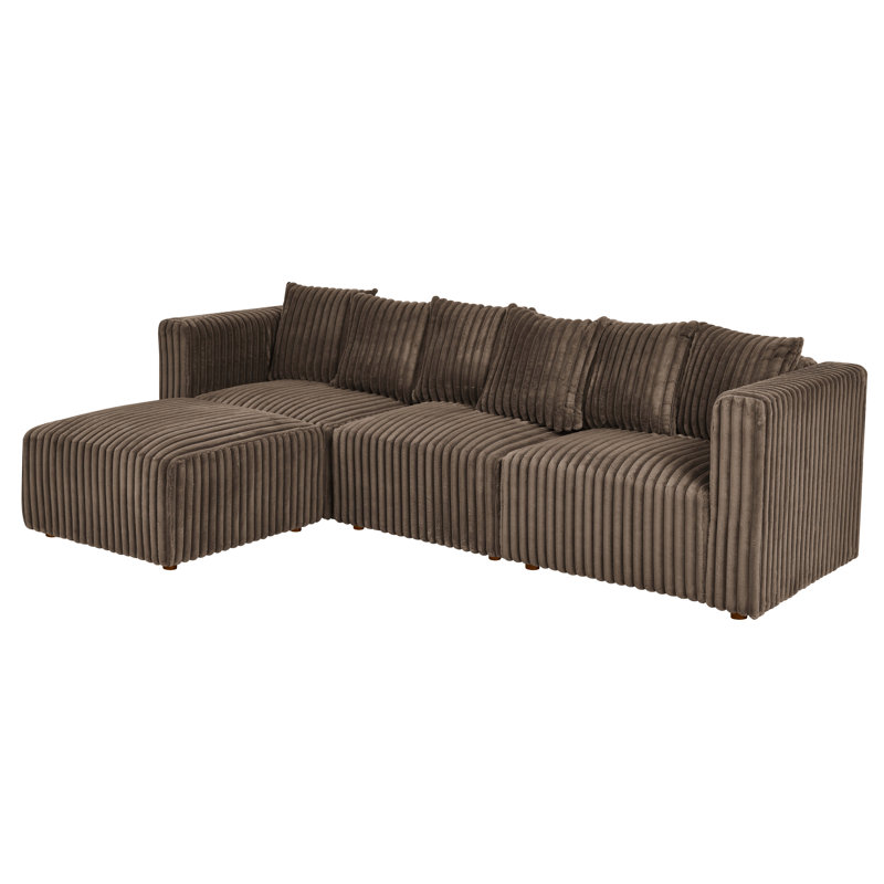 Dalmerlington Modular Sectional, Dark Brown Faux Fur