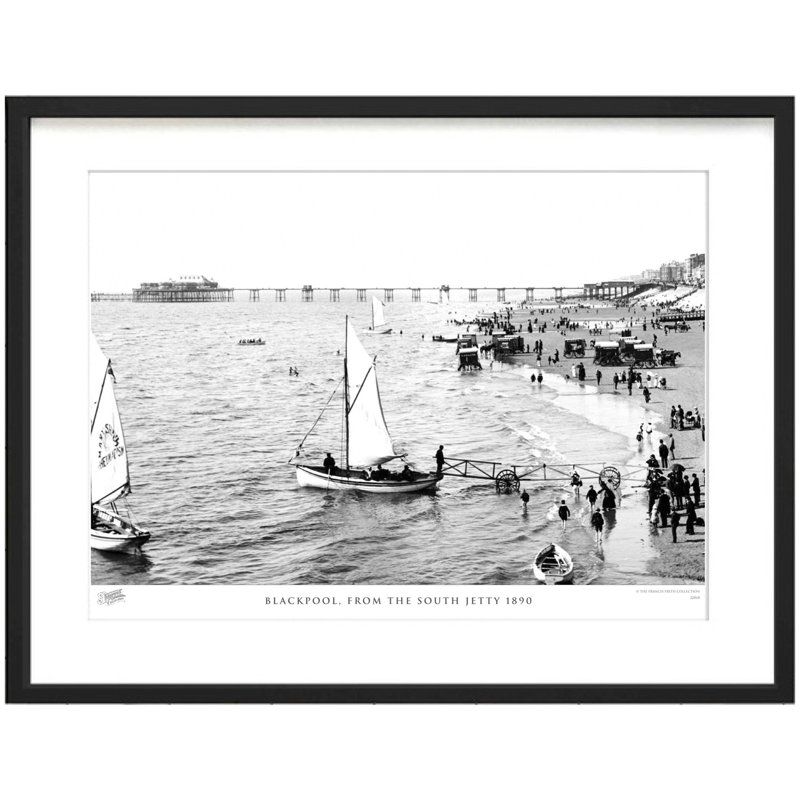 Blackpool, From The South Jetty 1890 - Single Picture Frame Print, 40cm H x 50cm W x 2.3cm D