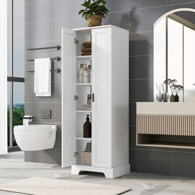 Armoire d'appoint en bois Noyack, Blanc