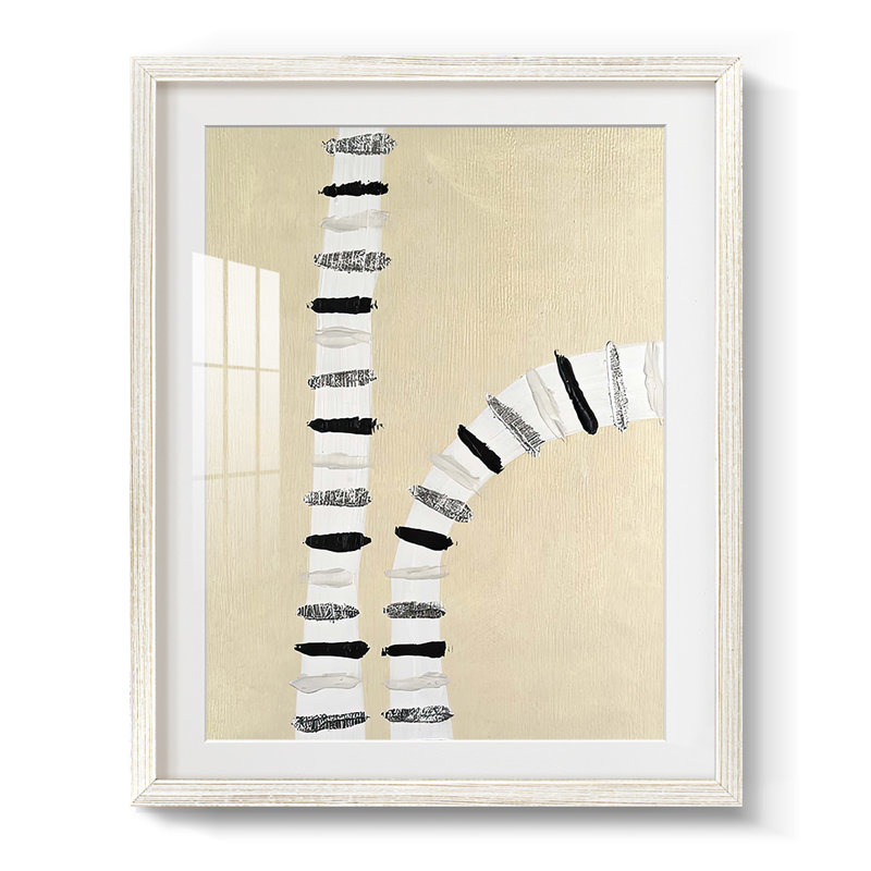Marked Grooves II - Impression encadrée, H 28,5 po x l 20,5 po, Blanc