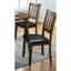 Solid Wood 5pc Dining - Round Walnut Brown Table & 4 -back Chairs Transitional Tabletop Padded Side-1829455127