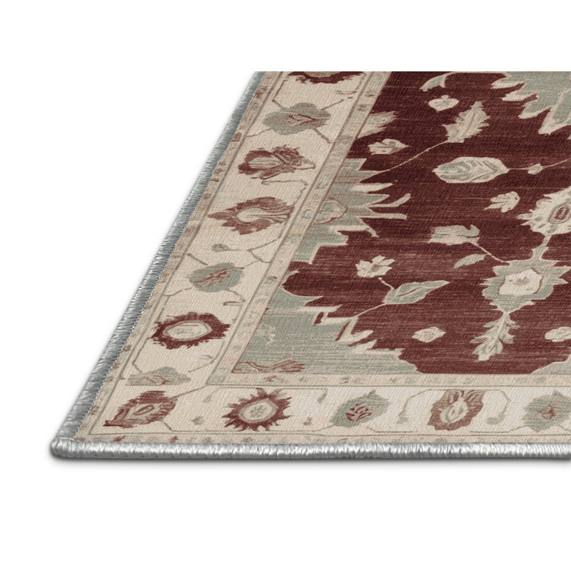 Tapis beige surteint lavable à la machine, Rectangulaire 2 pi x 3 pi