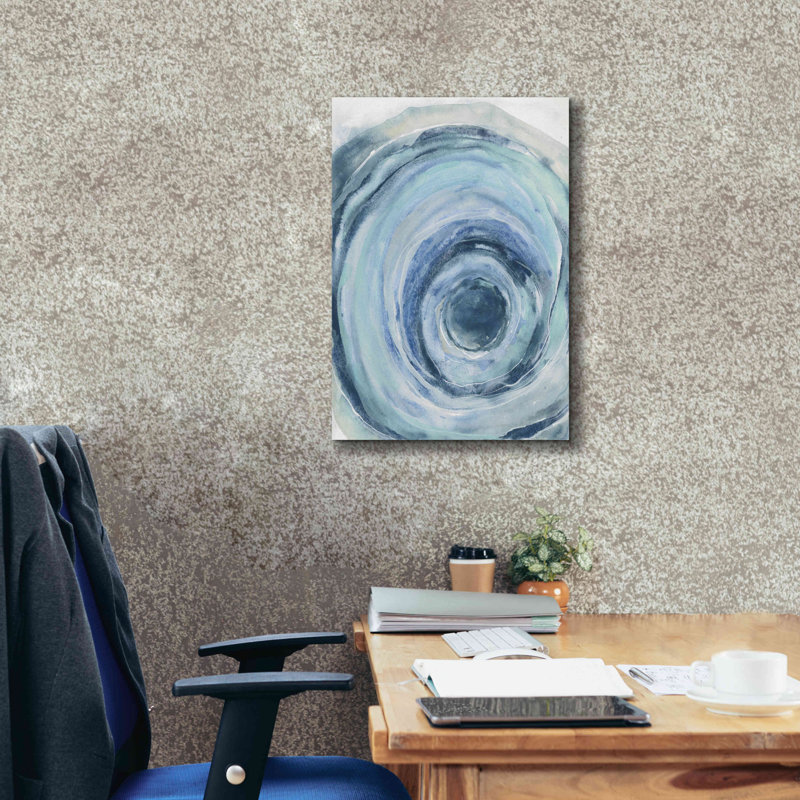 «Watercolor Geode IX» par Chris Paschke, art mural sur toile, H 26 po x l 18 po x P 0,75 po