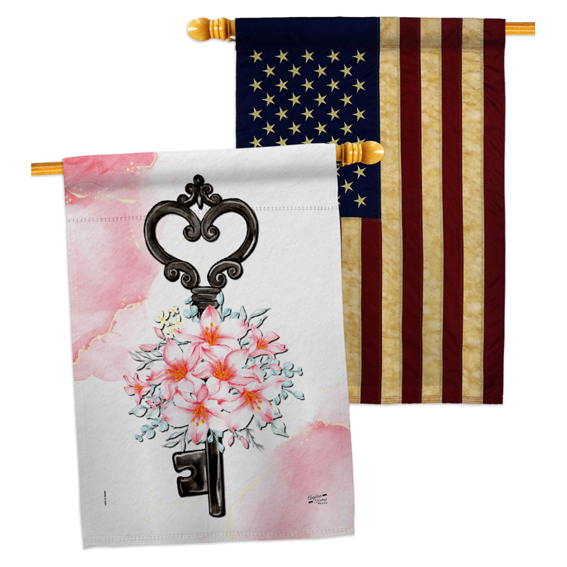 Double Sided 40'' H x 28'' W Polyester Valentine's Day House Flag