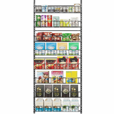 8-Tier Over The Door Metal Pantry Organizer - Hanging Spice Rack for Kitchen/Bathroom/Laundry/Home Office