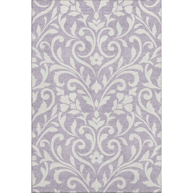 Premium Machine Washable Prisco Lavender Rug, Rectangle 5' x 7'6"