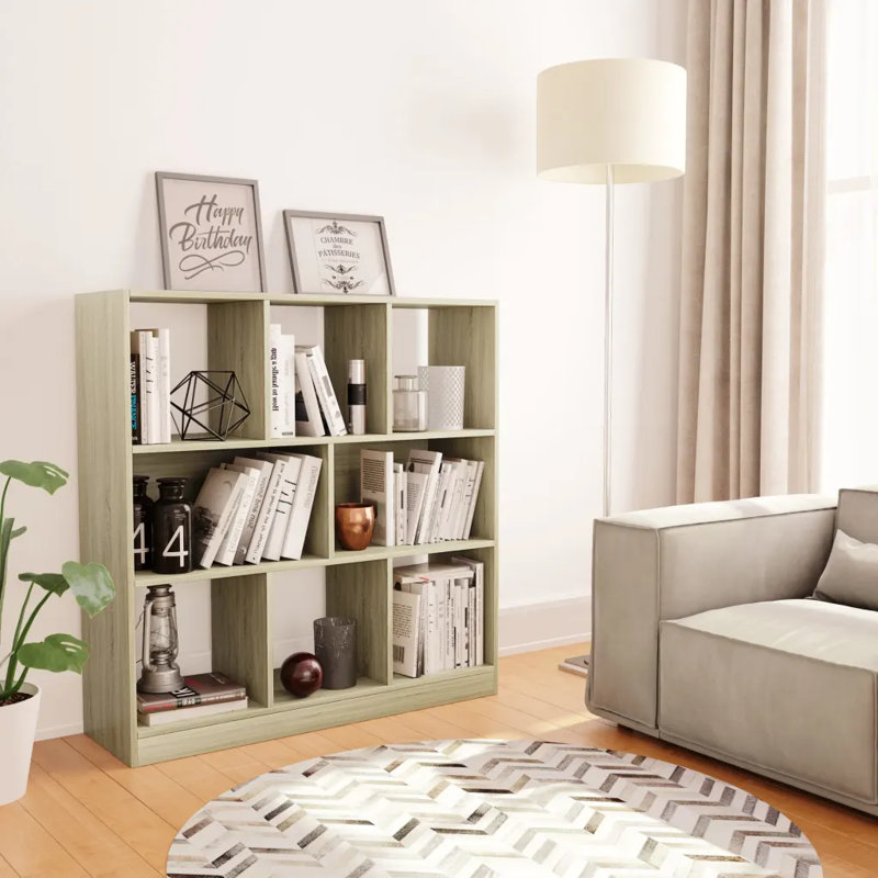 Katara 100cm H x 97.5cm W Standard Bookcase, Sonoma Oak