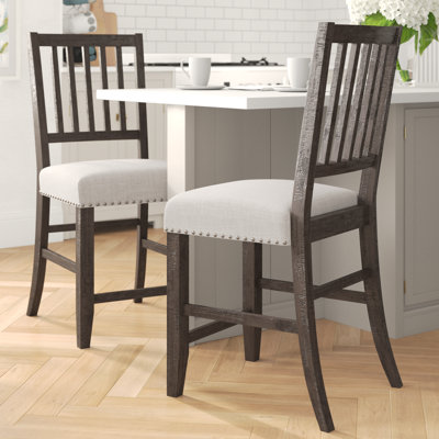 Dunihue Upholstered Counter Stool with Solid Wood Frame