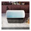 Baignoire de trempage autoportante en acrylique, baignoire de trempage japonaise de forme carrée, conception encastrée avec trop-plein et drain chromés, disponible pour livraison express, noir brillant 23 AMA-49B