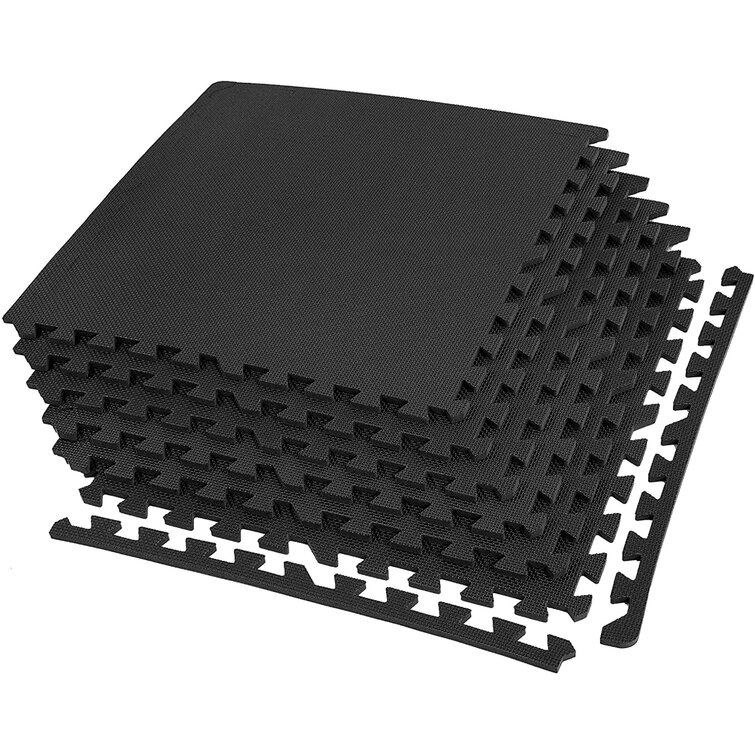Black EVA Foam Mat Tiles, 9-Pack