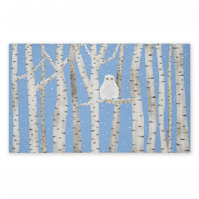 Paillasson Winter Birches & Owl, par Darlene Seale, 18 po x 30 po