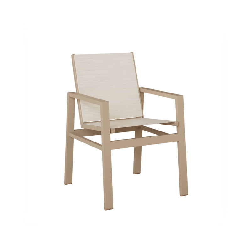 Chaise de salle à manger en aluminium Ohlson Sahara Speckle, Ormeau Kozo, Sahara moucheté