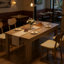 Table de salle à manger 63 "en bois, pour 4 à 6 personnes, plateau de table régulier