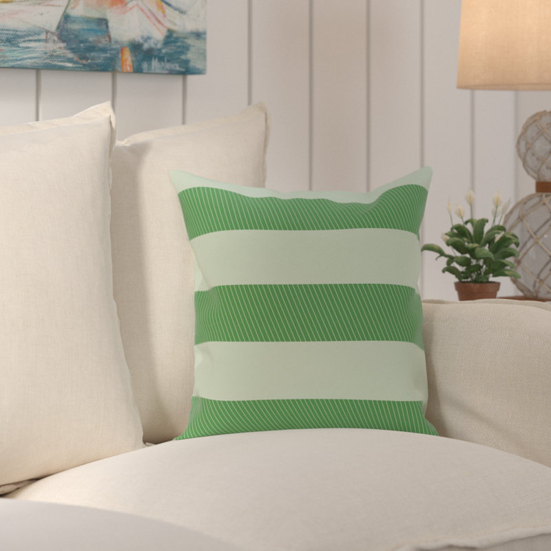 Awning Outdoor Reversible Throw Pillow, 20" x 20", Leaf Green