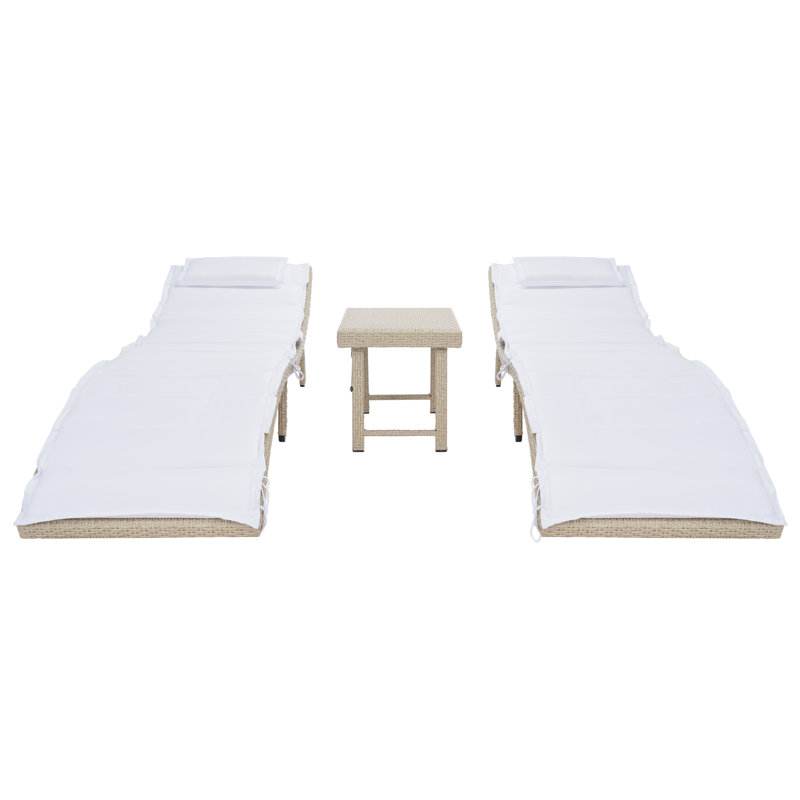 Laterria 3 Piece Sun Lounger Set, Beige