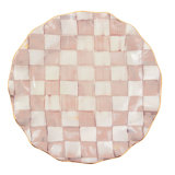 Rosy Check Ceramic Fluted Dinner Plate