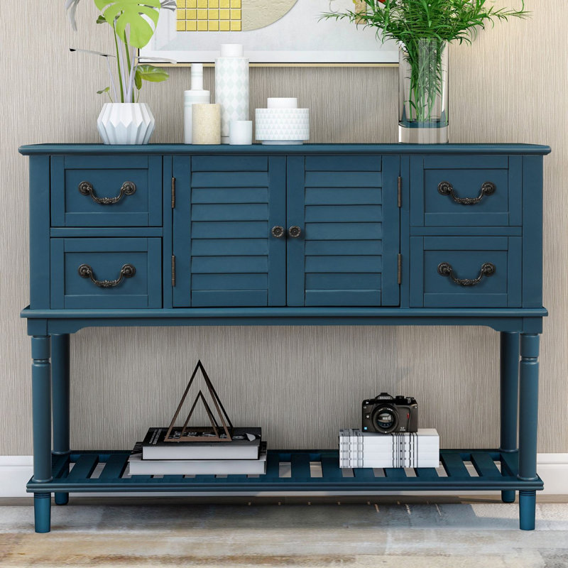 Console Lumpkin 45,3 po, Bleu marine antique