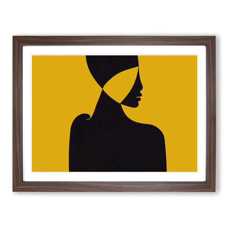 Silhouette Of A Woman Abstract - Single Picture Frame Print, Walnut Framed, 34cm H x 46cm W x 2cm D