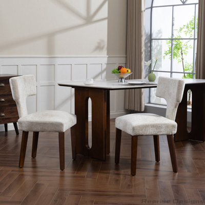 Ensemble de 2 chaises de salle à manger en tissu d'ameublement Farmhouse