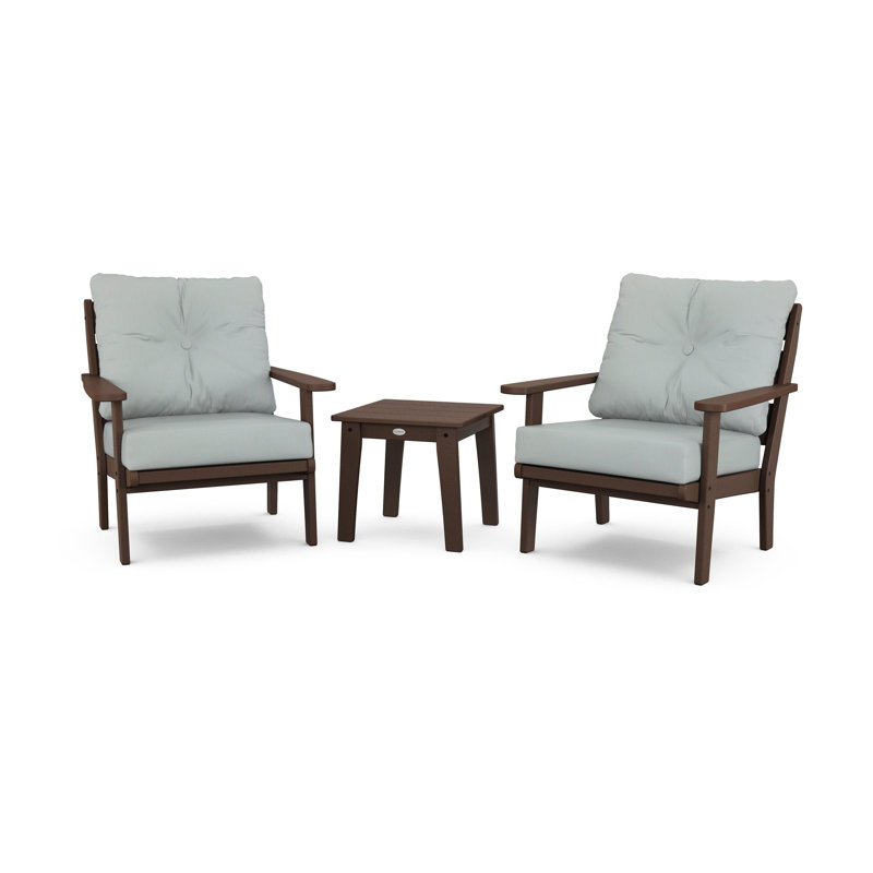 Lakeside 3-Piece Deep Seating Chair Set, Mahogany, Spa