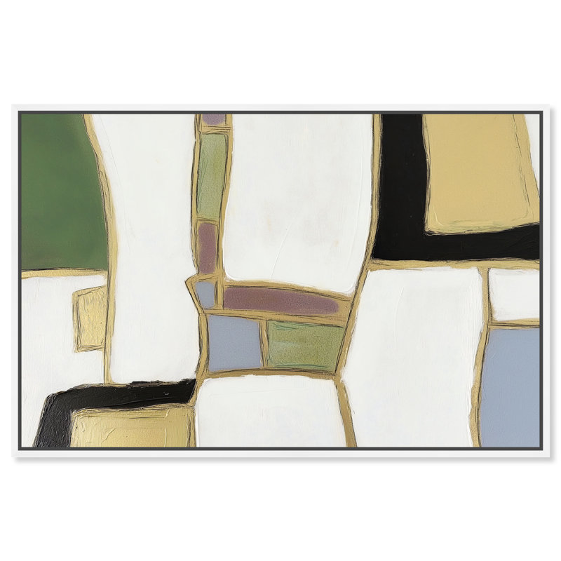 A Night With Klimt I Canvas Abstract Print by Oliver Gal, Black Frame, 15 x 10, 21"H x 31"W, White Frame