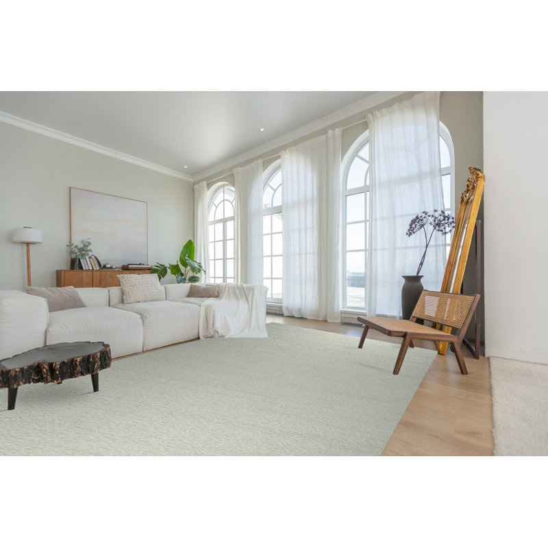 Tapis ivoire en laine Bespoke, Rectangulaire 8 pi x 10 pi