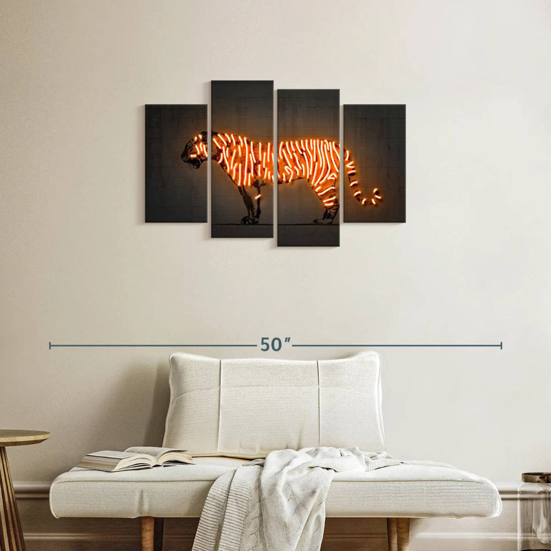 Brampt Glowing Tiger, 22" H x 36" W