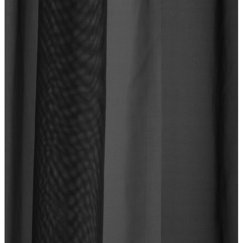 Roiann Polyester Sheer Rod Pocket Curtain Pair, 145cm Width x 229cm Drop, Black
