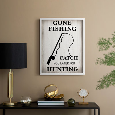 Gone Fishing Framed Print - Solid Wood