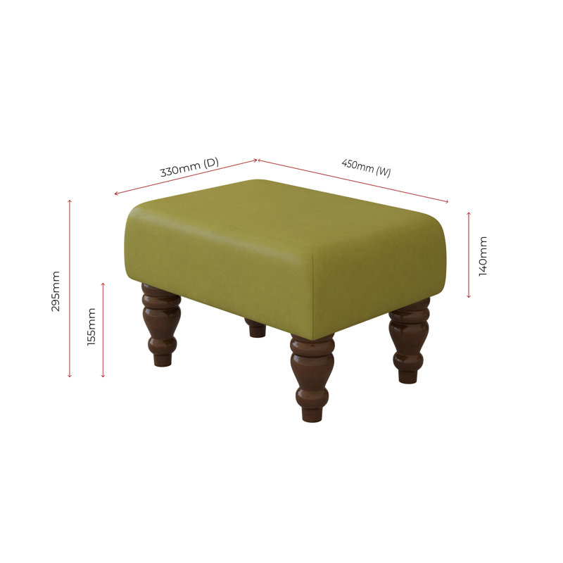 Acierno Mahogany Wood Turned Leg - Faux Leather, Lime Green, Brown