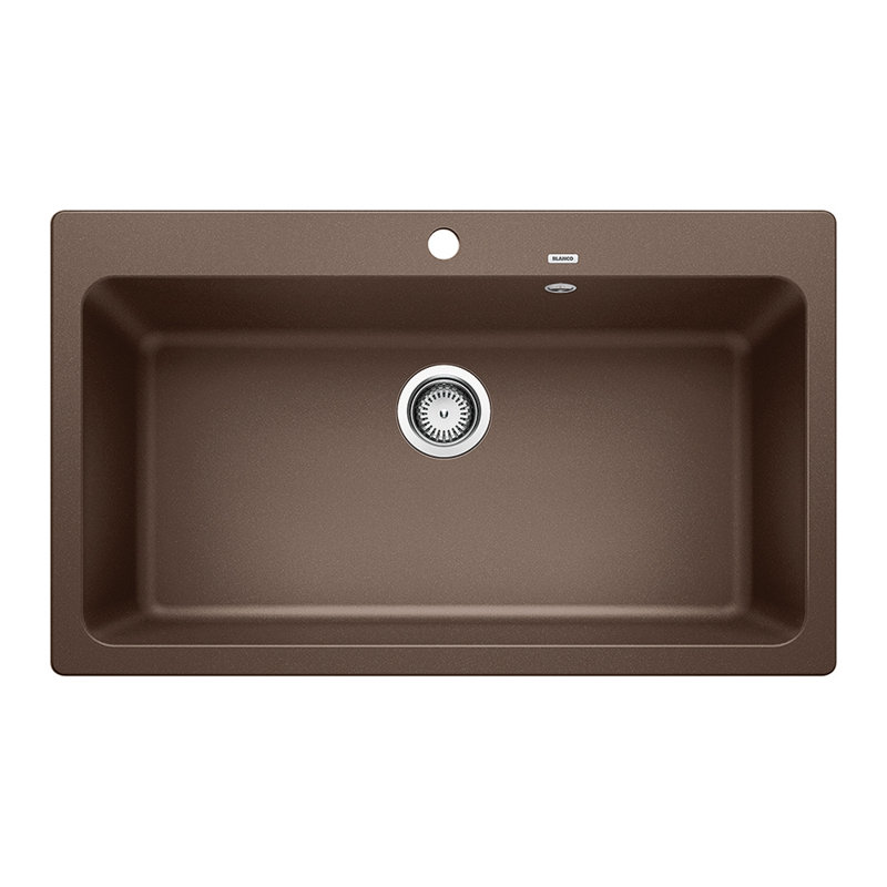 Naya Single Bowl Inset Kitchen Sink, Coffee